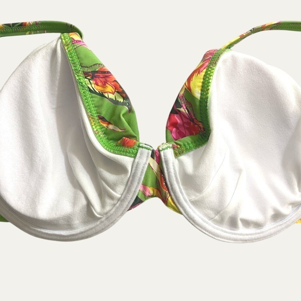 VENUS Tropical Floral Underwire Bikini Swim Top Womens 34B Green Botanical NWT - Picture 5 of 12
